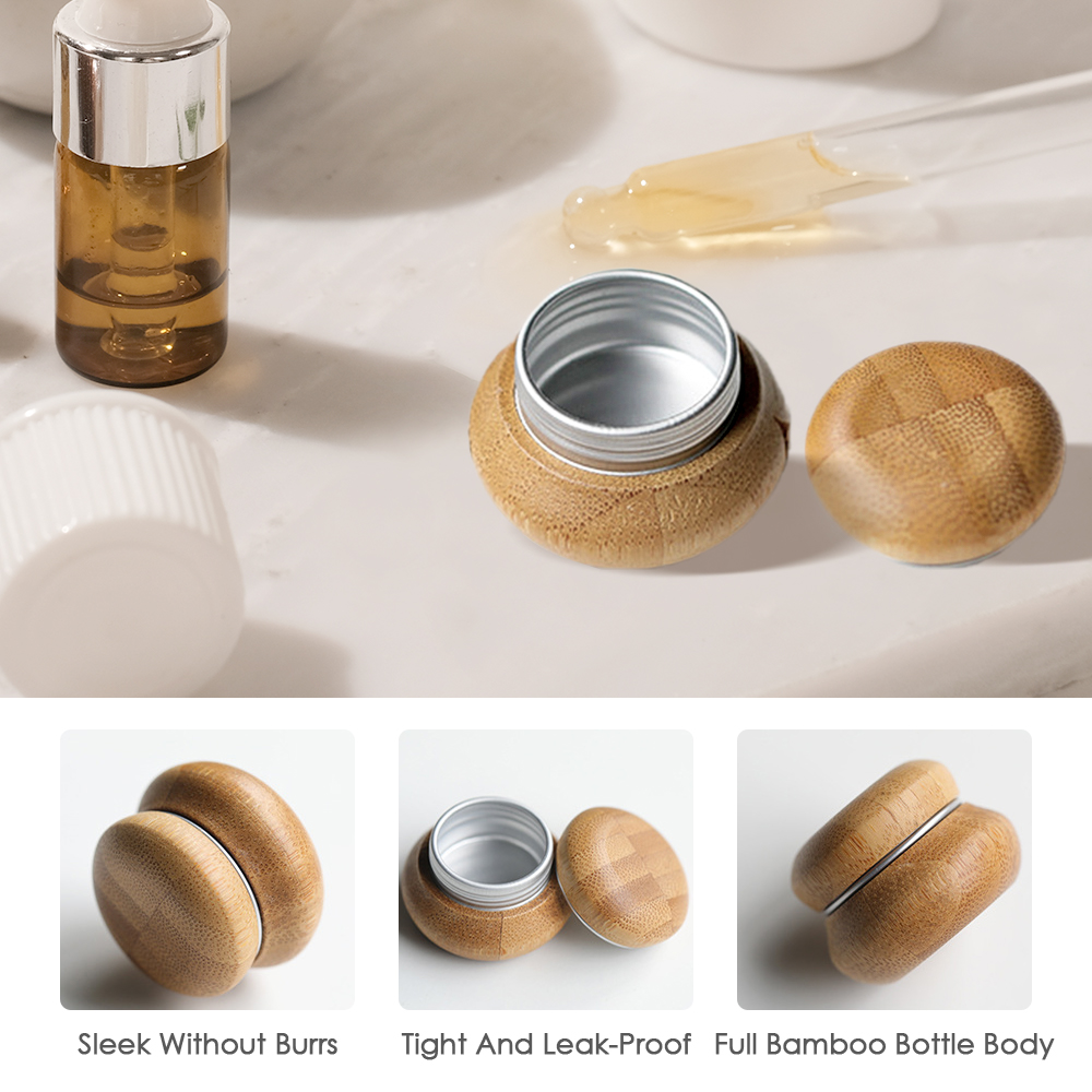 Natural Wooden Cosmetic Contai - Skincare Omg ulasan dan harga