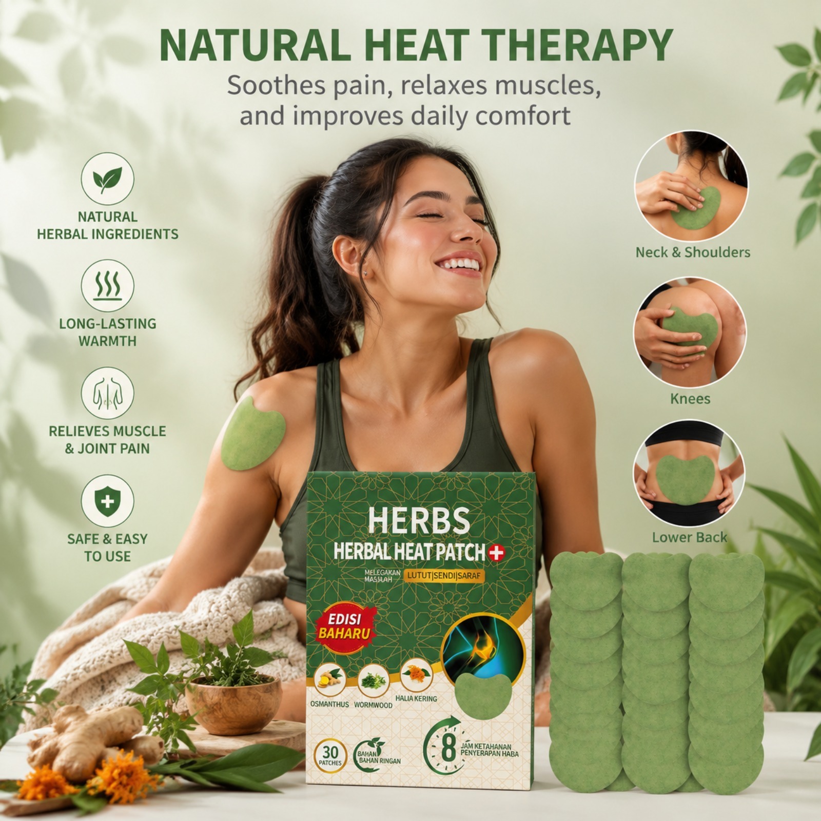 30PCS Herbal Knee Patches Ging - Skincare Herbal ulasan dan harga